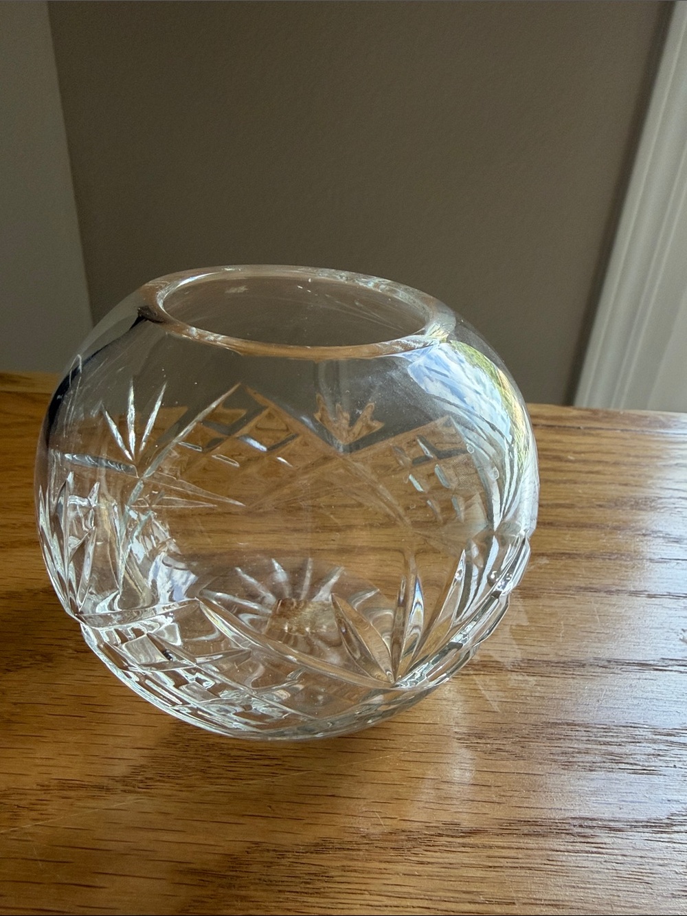 Vintage Cut Glass Round Decorative cut glass Vase/ bowl